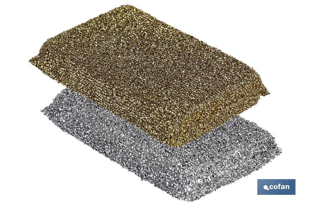 PACK DE 2 MULTIESPONJAS COLOR ORO Y PLATA