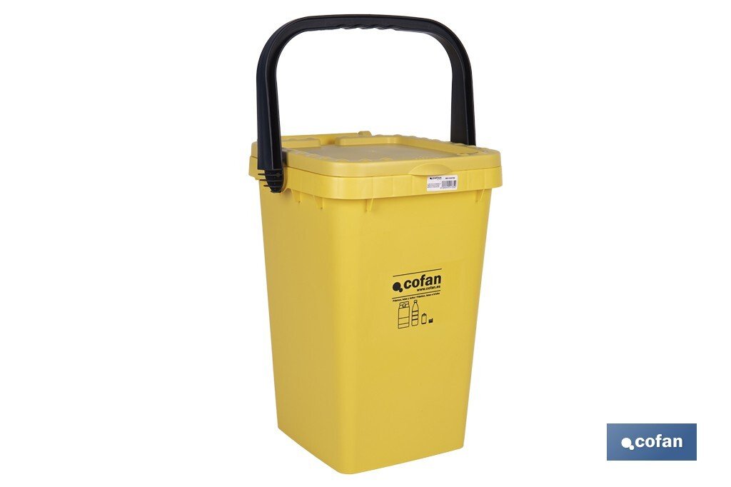 CONTENEDOR AMARILLO PARA PLASTICOS-LATAS, MODELO CHALTEN 25L.